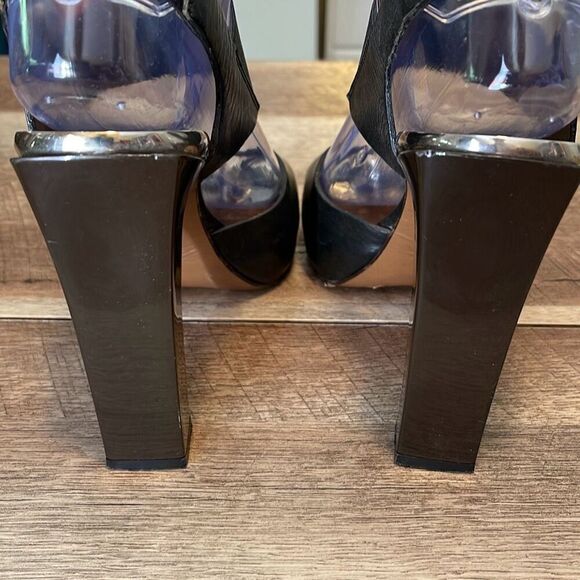 Marni Womens Block High‎ Heel Slingback Platform Sandals Black Size 37.5/7 - Picture 8 of 13